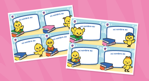 ¡Bienvenido con Pollitos! – Gafetes de Inicio Escolar 🐣