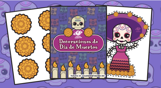 Celebrando el Día de Muertos, decoraciones.