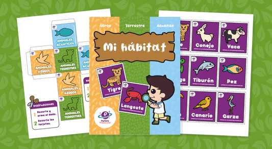 ¡Conoce a los Animales (terrestres marinos y aéreos)! Juego de Dados Divertido