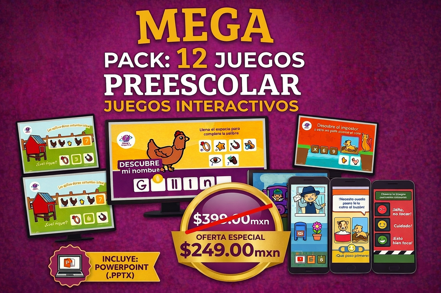 Kit de 12 Juegos Interactivos