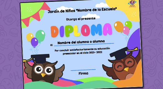 Diploma de Graduación con Búhos