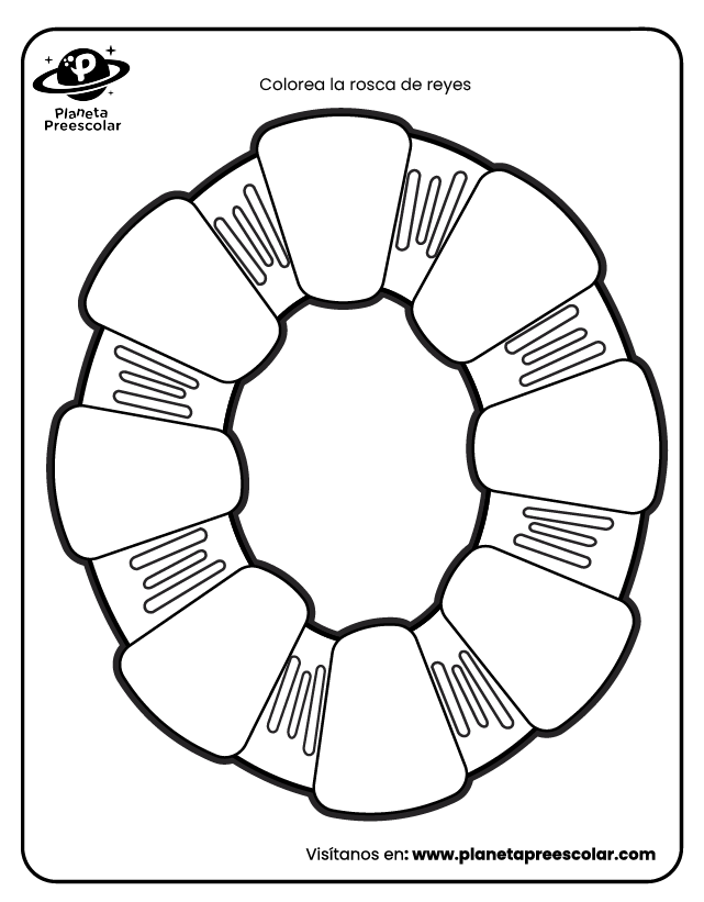 La rosca de reyes para colorear