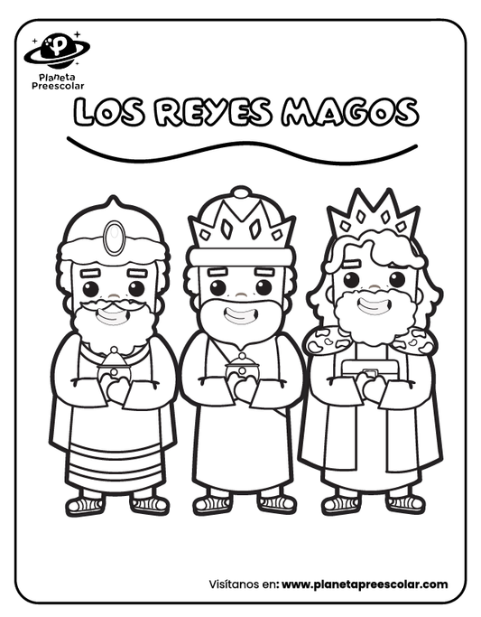 Reyes magos para colorear